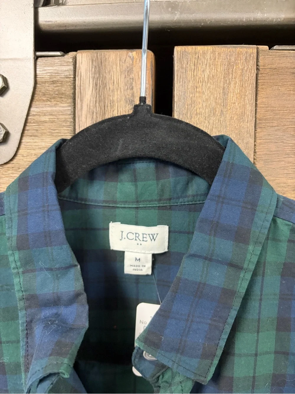 J. Crew Long Sleeve Plaid Cotton Poplin Stretch Business Casual Shirt Size M